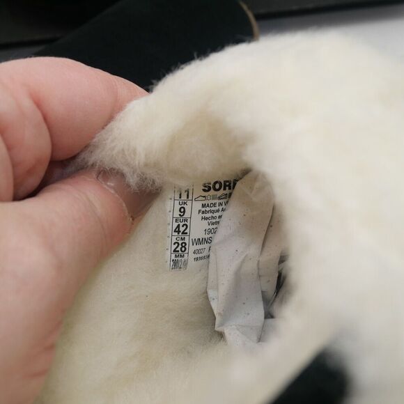 NEW SOREL Nakiska Slide II Women's 11 Suede Lined Slippers Black Indoor/Outdoor - Picture 7 of 10